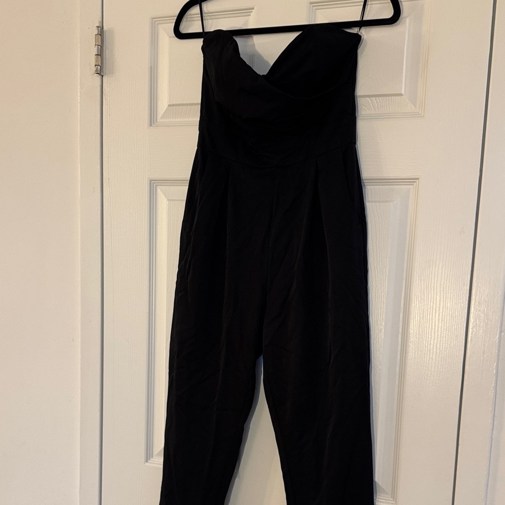 Alythea Classic Black Strapless Jumpsuit